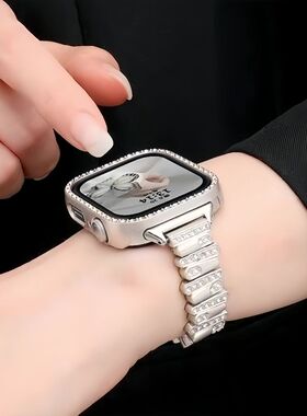 适用华为fit4/4pro镶钻表壳高颜值轻奢小香风fit34闪钻石保护壳女