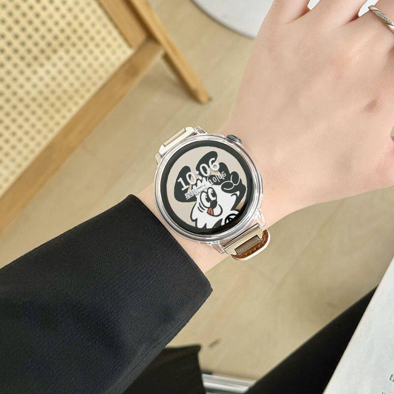 适用vivowatch3表带夏季新款圆尾平纹iqoo皮质VIVO