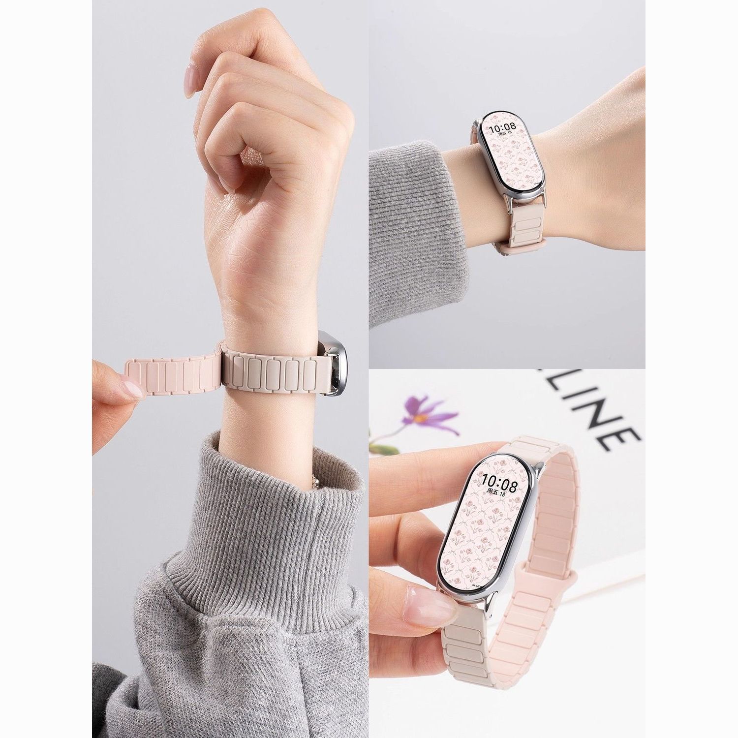 张婧仪小米手环表带液态肤感小米手环10nfc表带小米9运动8NFC