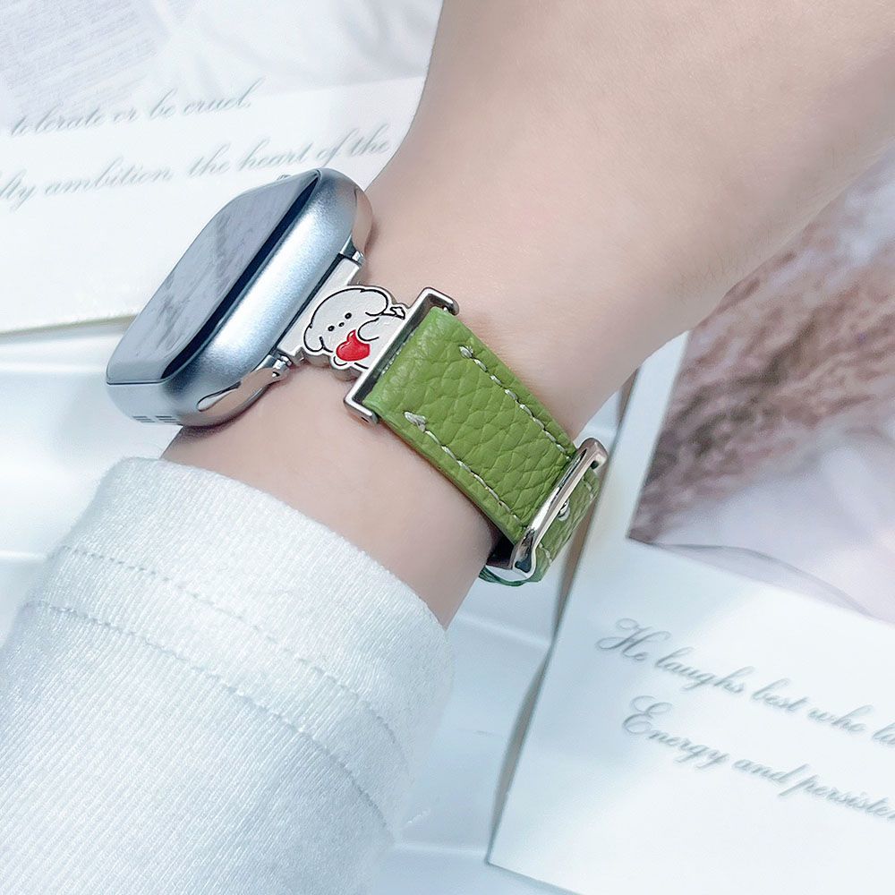 适用Apple苹果iwatchS10s9Ultra45678新款手表带轻奢小众皮质腕带