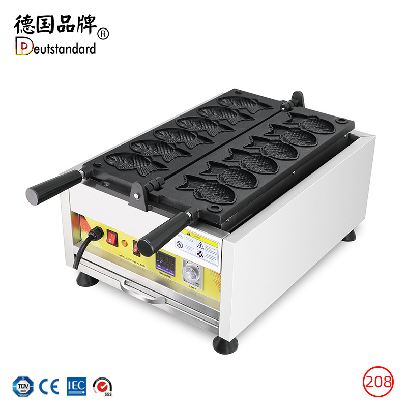 鲷鱼烧数字显鲷鱼烧机电热6根鱼饼华夫饼机鲷鱼烧机烧炉鱼烧烤炉