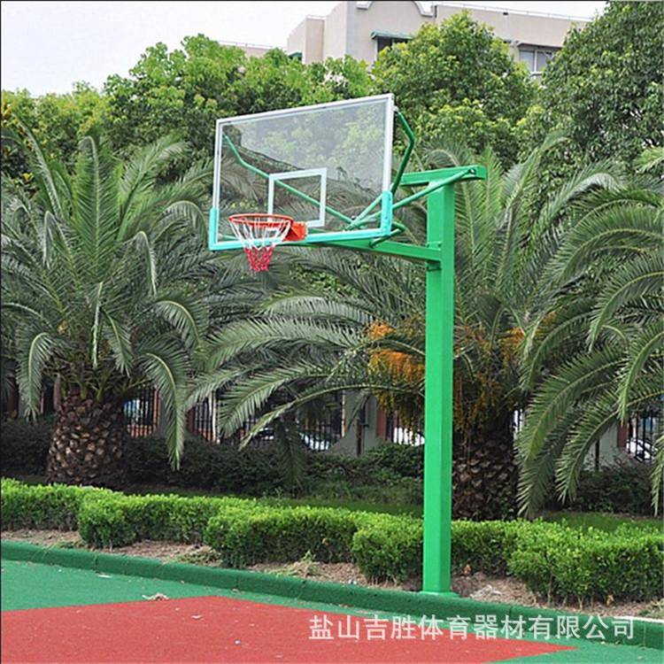 现货供应成人户外地埋篮球架学校方管圆管标准固定篮球架