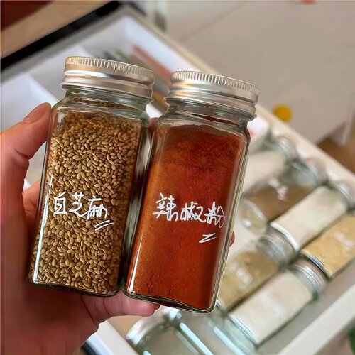 玻璃透明带盖密封撒料瓶