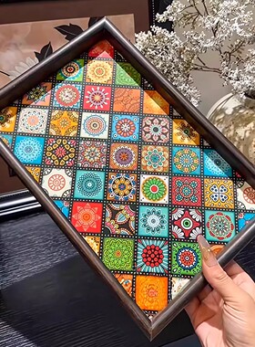 高档复古茶盘胡桃木首饰长方形轻奢木质收纳酒杯茶水文玩茶盘托盘