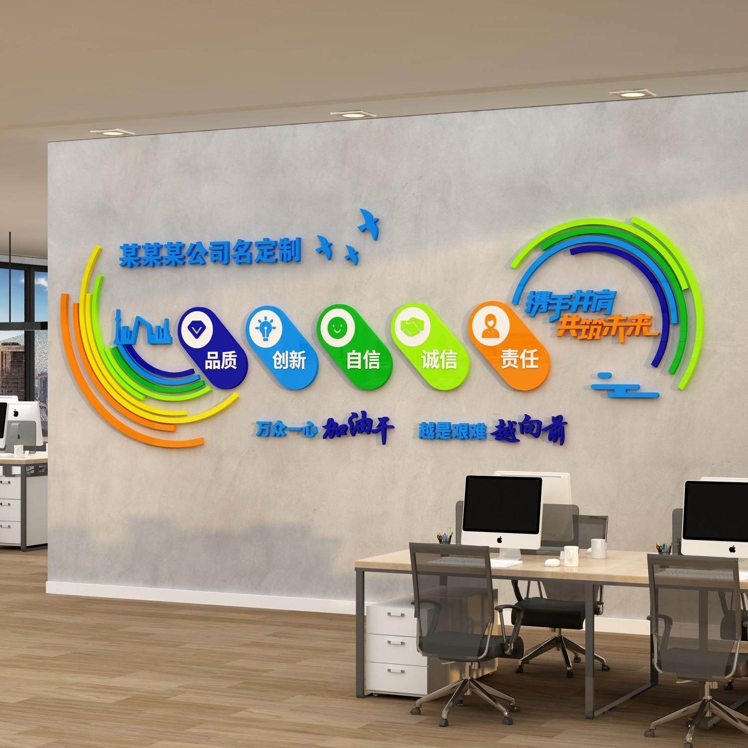 企业文化墙贴公司前台背景墙面办公室励志标语装饰会议室布置形象,家居饰品,文化墙贴,淘宝优惠券,粉丝福利购,淘宝优惠卷