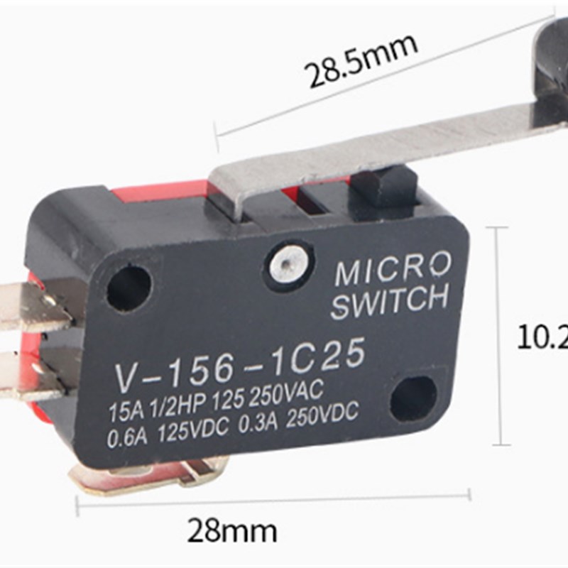 3脚自复模具V-156-1C25小型微动行程限位开关带滚轮银触点TM1306