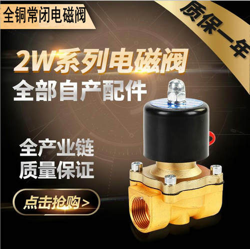全铜2W常闭电磁水阀AC220v电动阀门 电磁阀DC24V DN15 20 25 40 5