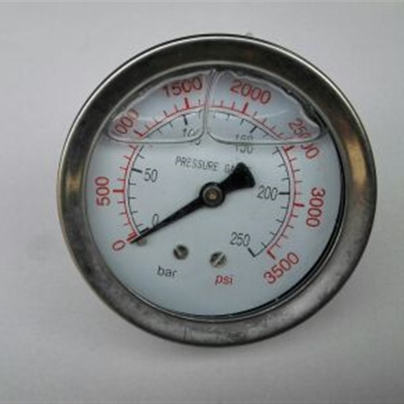轴向耐震压力表 直径50mm 压力0-250bar 3500psi yn-50z ZG1/4