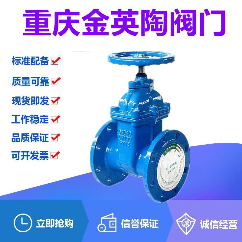 金英陶阀门Z45X-10/16铸铁法兰软密封闸阀DN40-900弹性座封水开关