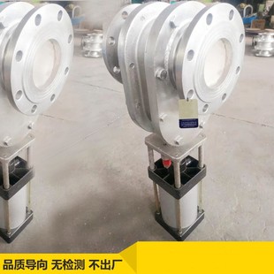 10P气动不锈钢陶瓷平行双闸板闸阀DN40 Z644TC 300耐磨输进出料阀