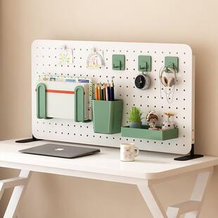 桌面站立洞洞板桌面洞洞办公桌书桌隔板宿舍挡板展示架工位固定