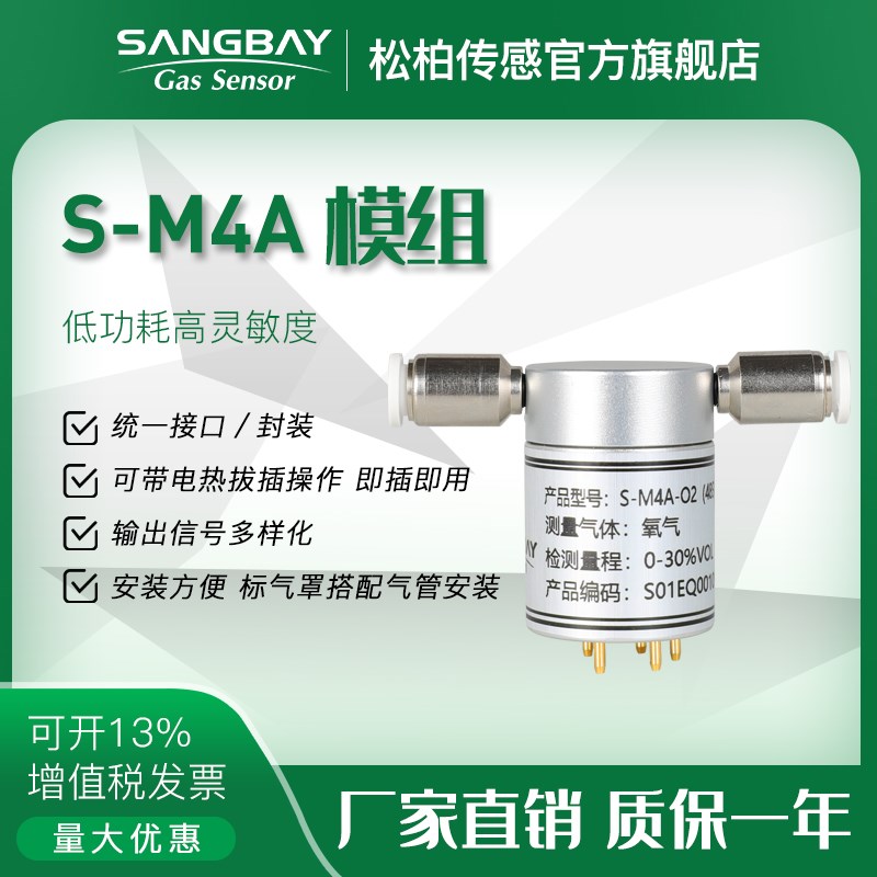 S-M4A智能型气体传感器模组统一接口具有数字输出与模拟电压输出