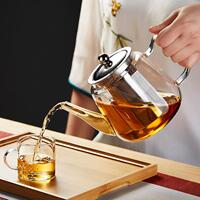 美斯尼玻璃茶壺不銹鋼過濾花茶壺家用耐高溫煮茶水壺泡茶器茶具