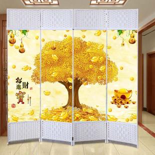 饰移动背景墙进门玄关遮挡 简易屏风隔断客厅简约现代实木可折叠装