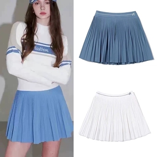 韩国高尔夫服装女装经典款百搭防走光休闲运动半身裙纯色百褶短裙
