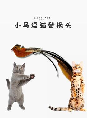 【小鸟逗猫替换头】Zany咱吖 猫替换头羽毛小鸟逗猫棒带铃铛耐咬