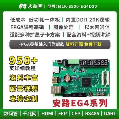 米联客FPGA开发板安路EG4D20-MLK-S200学生入门国产