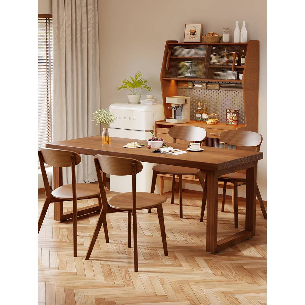 纯实木餐桌加厚饭桌吃饭桌子长方形办公桌家用电脑桌现代简约餐桌