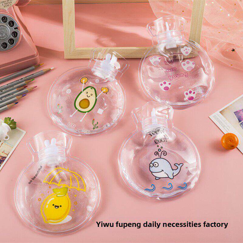 新款热水袋灌水袋暖手宝大小号可爱卡通透明暖手宝pvc暖水袋