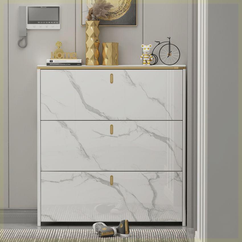 轻奢岩板超薄鞋柜家用门口省空间翻斗式现代简约进门门厅柜玄关柜