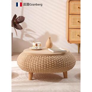 法式正品凸窗桌小咖啡桌迷你Normcore圆桌可存放移动榻榻米低桌