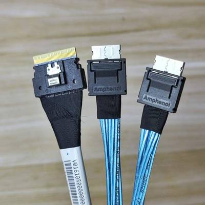 Slim sas SFF-8654 8i 转2个 Oculink SFF-8611 数据线