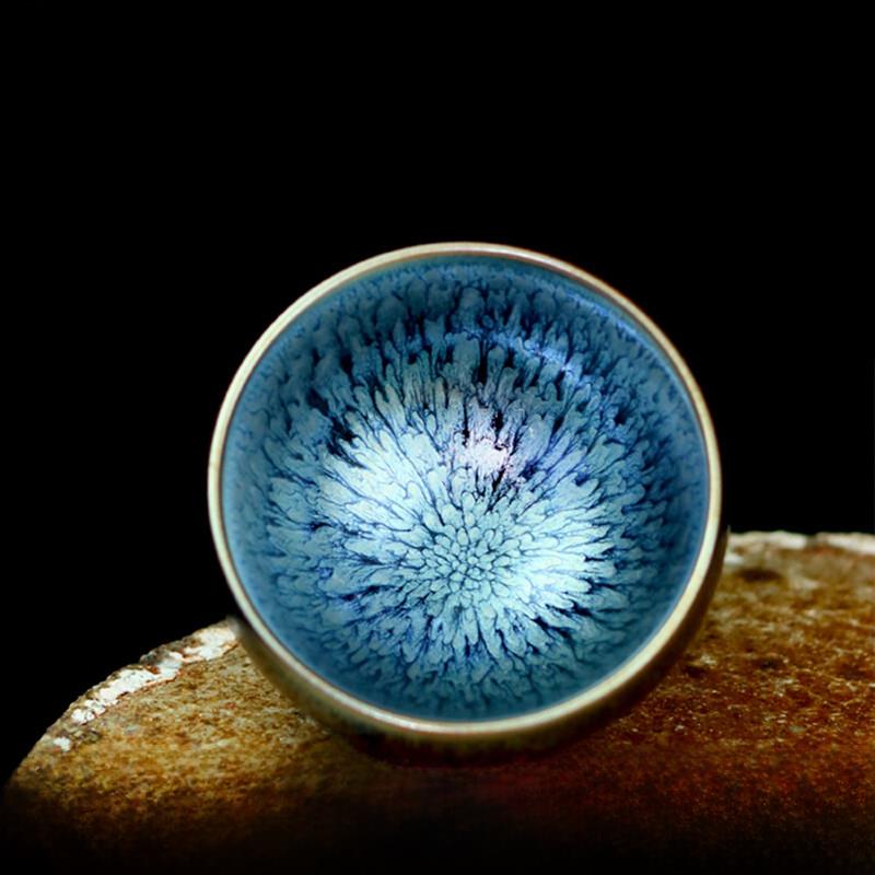 建阳建茶杯大师杯百花杯纯手工生矿铁轮胎禅杯单套大茶具客杯