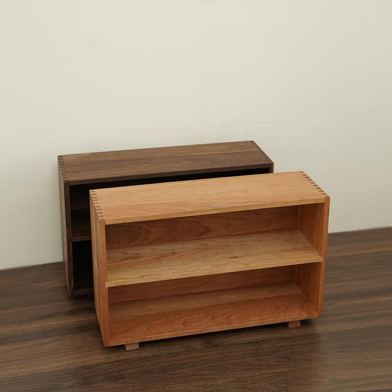 樱桃木小柜子桌面水杯置物架桌上收纳柜多层木质杯子收纳层架展示