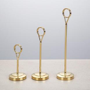 不锈钢台号牌席位卡夹酒店宴会餐桌牌婚庆席位夹号牌名片年会桌卡