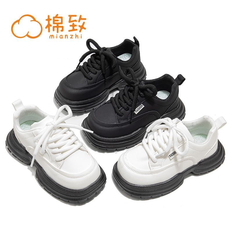 棉致儿童松糕百搭小白鞋女童小众厚底板鞋20