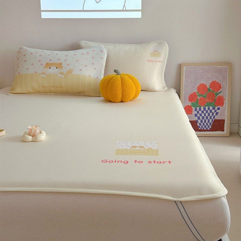 糯叽叽凉感果冻席三件套可机洗凉席H床笠学生宿舍卡通可爱软席,床上用品,冰丝席,淘宝优惠券,粉丝福利购,淘宝优惠卷