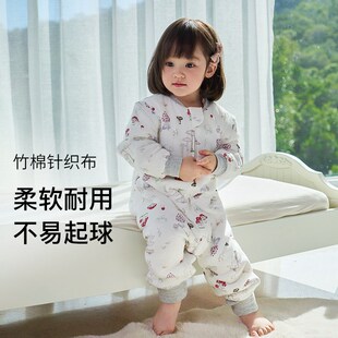 Nest Designs婴儿睡袋轻芯夹棉秋冬款儿M童宝宝男女分腿保暖防踢