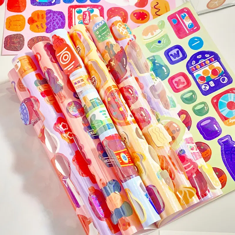 早沫咕纸本 达人 卡通可爱闪膜咕卡手帐装饰贴画