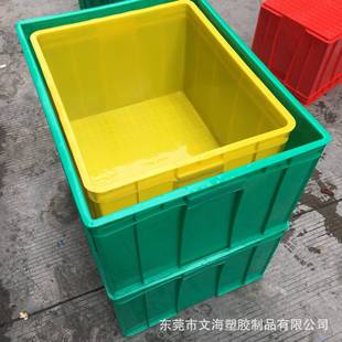 生产 餐饮配送用胶箱供应深圳 黄蓝绿色塑胶箱 加厚运输周转箱