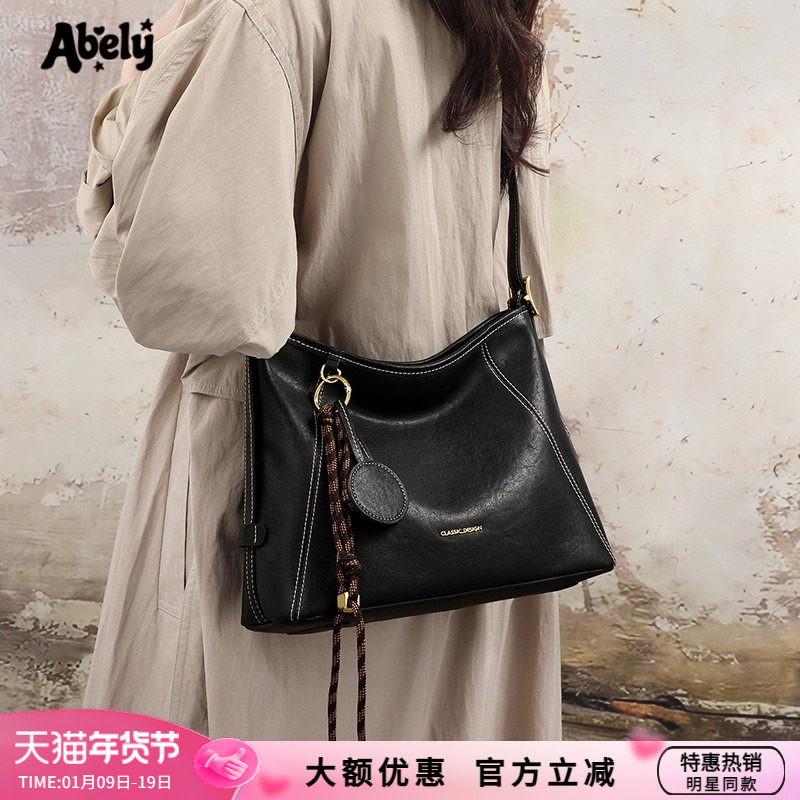 阿贝莉包包女式2025新款女包秋冬真皮单肩斜挎包通勤托特包hobo包,箱包皮具/热销女包/男包,水桶包,淘宝优惠券,粉丝福利购,淘宝优惠卷
