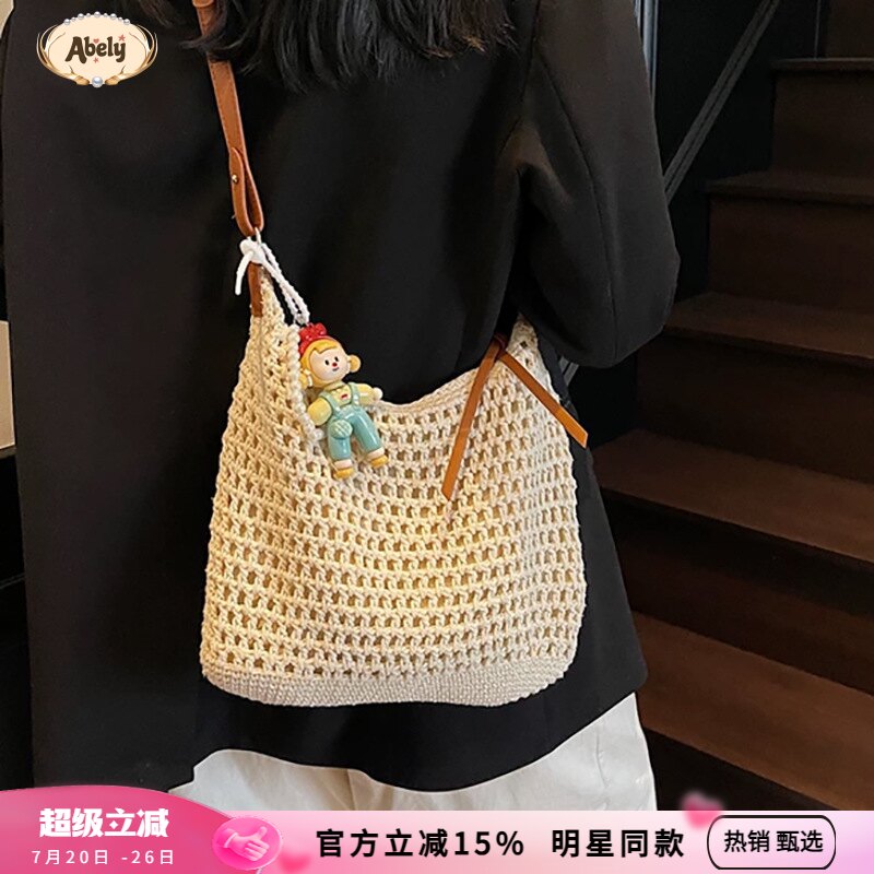沙滩包森系草包编织包女