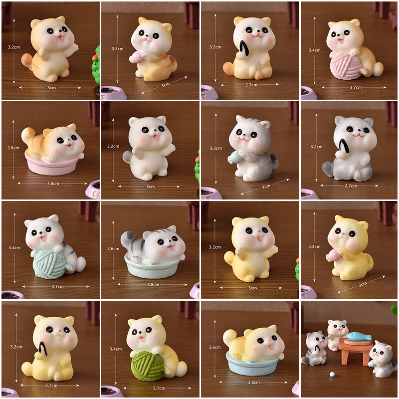 微景观多肉创意手工小饰品树脂小猫摆件微观世界动物模型蛋糕摆设