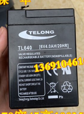 TELONG电瓶 TL640 6V4.0AH/20HR 玩具车 童车 小孩子电动汽车电池