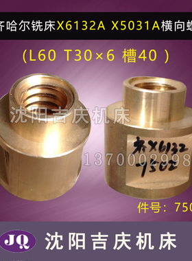 齐齐哈尔铣床横向丝母X6132A X5031A 铜丝母 螺母 T30*6 件号7502