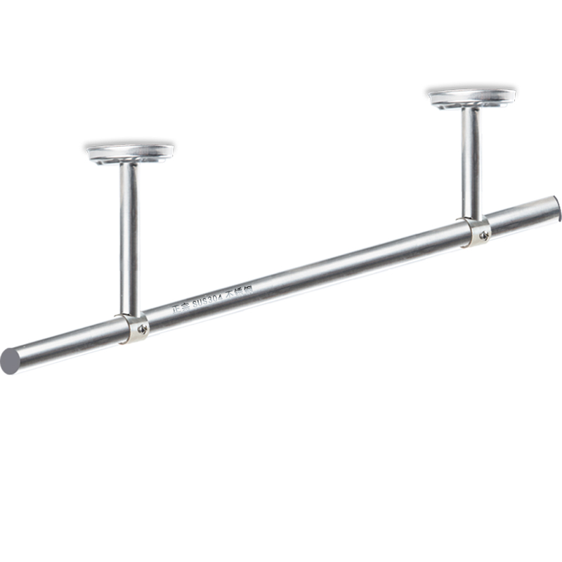 加厚304不锈钢阳台晾衣杆 固定式晾衣架单杆式晾衣杆顶装晒衣杆