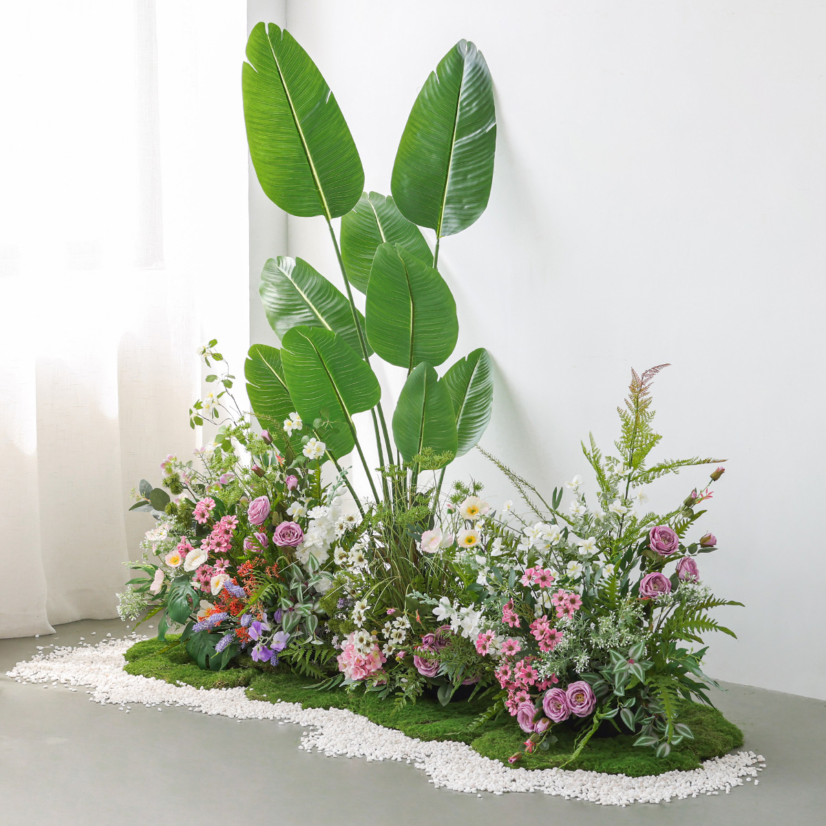 仿真绿植造景植物软装橱窗装饰布置假花仿生草丛芦苇户外花艺场景