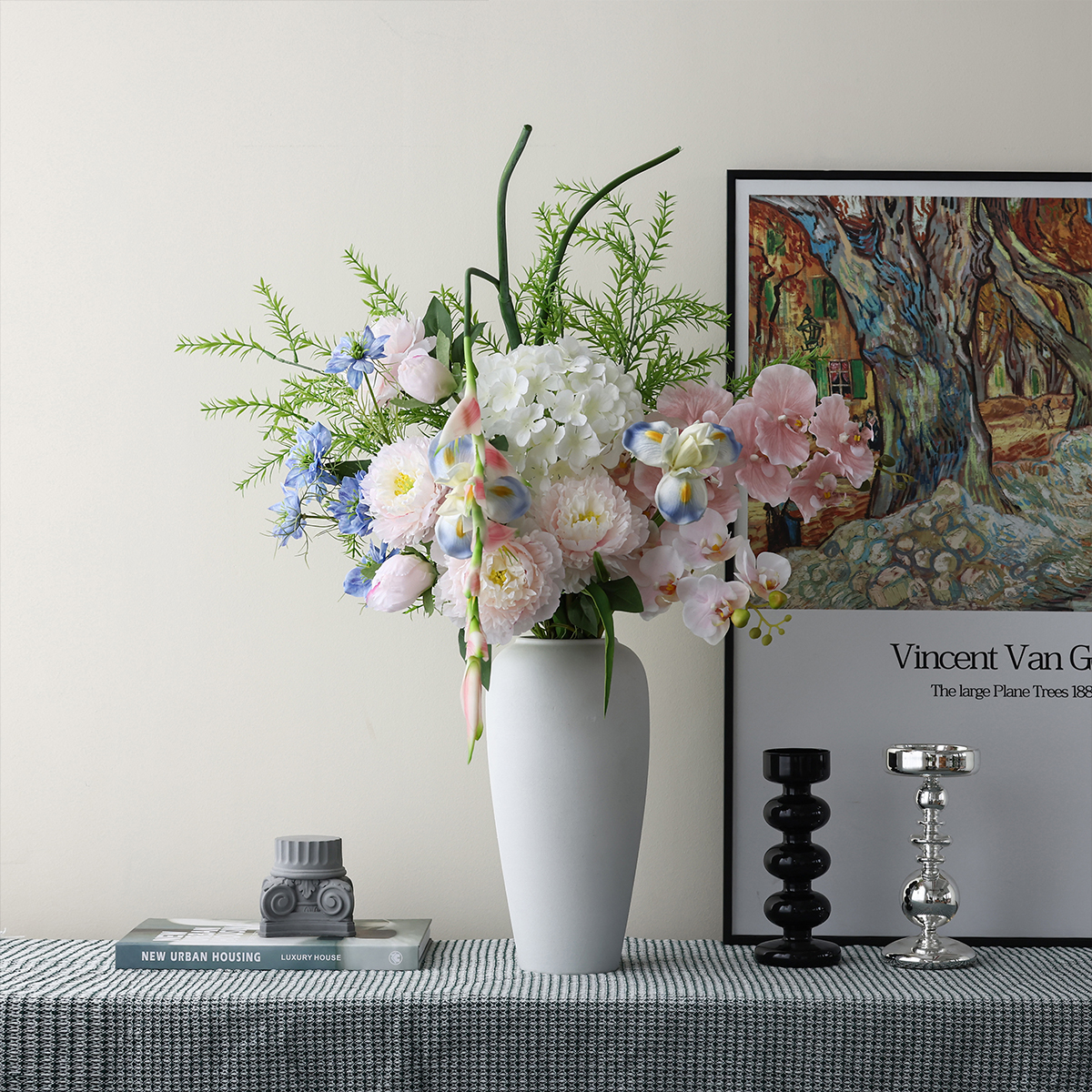 假花仿真花摆设轻奢客厅茶几高级餐桌装饰品干花花束花艺摆件绢花