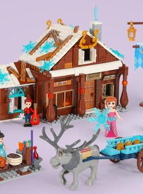 S牌SY1615冰雪女孩公主系列冰雪杂货店益智拼装积木6岁小颗粒玩具