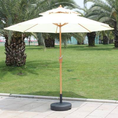 庭院阳台休闲外摆遮阳伞双顶中柱太阳伞圆形双层伞岗亭伞印LOGO