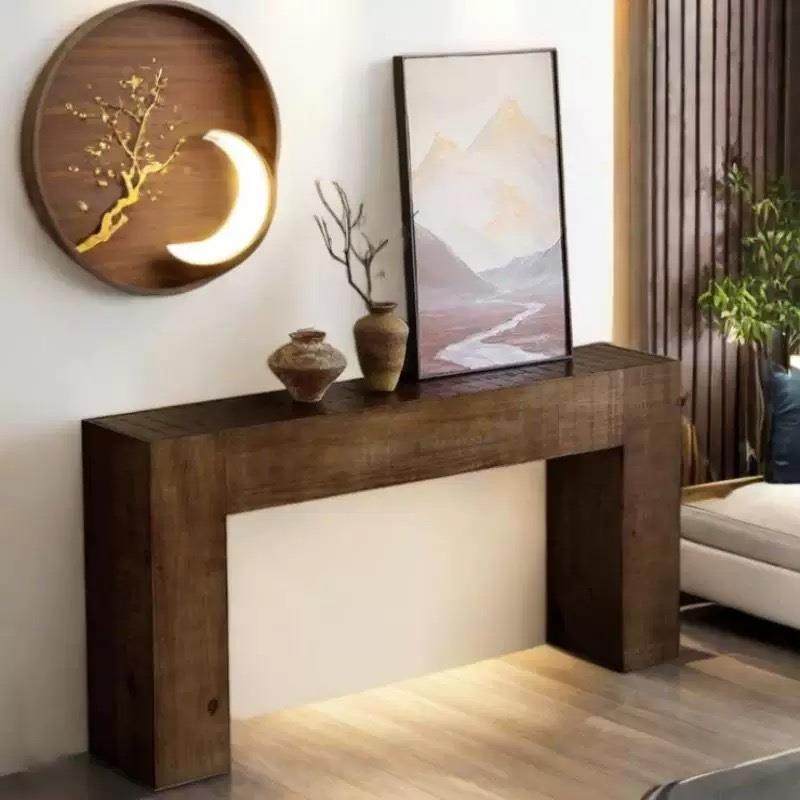 家用沙发后面玄关桌实木进户民宿客厅装饰窄款边柜装饰新房长条桌