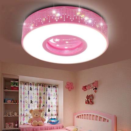 儿童流星圆吸顶灯圆形灯led护眼儿童卧室灯书房灯卡通创意灯花朵