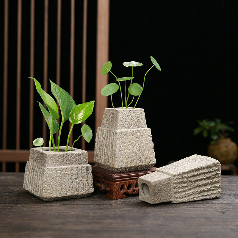 仿石头花器陶瓷创意个性水培花盆电视柜样板房装饰客厅花瓶小摆件,橡塑材料及制品,塑料盒/塑料箱/塑料柜,淘宝优惠券,粉丝福利购,淘宝优惠卷
