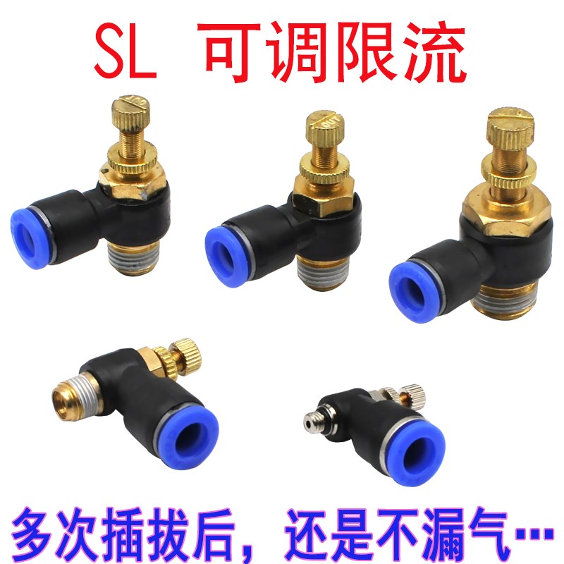 SL调节调速接头6-01SL8-02气管气动软管接头节流限流接头流量接头
