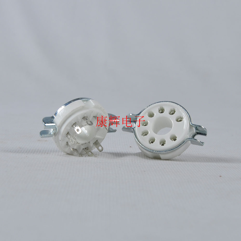 供应瓷质大九脚管座9脚电子管管座可用于搭棚EL504/EL519