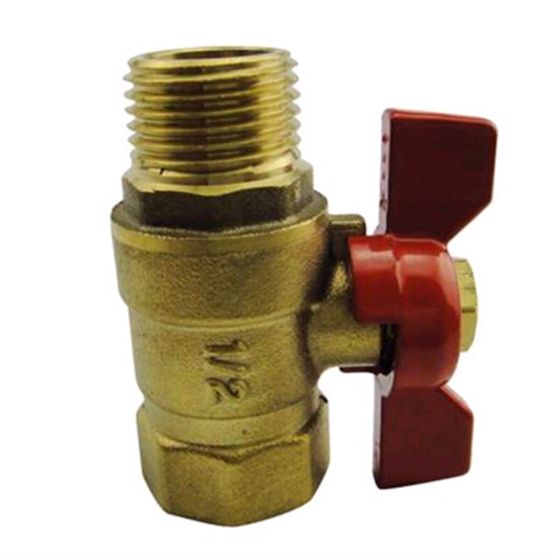 加厚可靠 4分内外丝铜球阀 蝶柄球阀 DN15热水器球阀